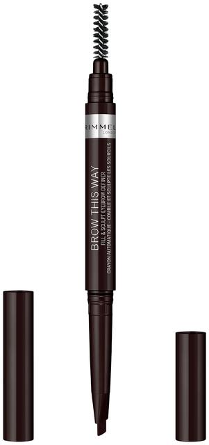 Rimmel Brow This Way Filler & Fixer -kulmakynä 004 Soft Black 0,4 g