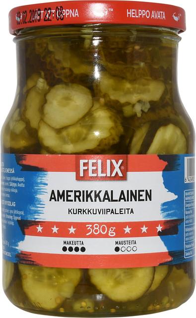 Felix Amerikkalainen kurkkuviipaleita makeassa mausteliemessä 730/380g