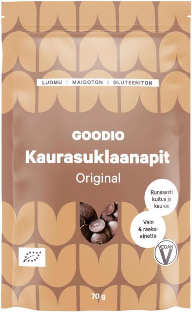 Goodio luomu kaurasuklaanapit original 70g