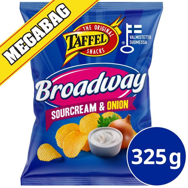 Taffel Broadway sourcream & onion maustettu sipsi 325g