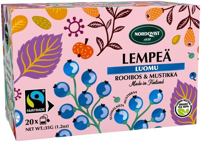 Nordqvist Lempeä Rooibos & Mustikka 20 x 1,75g FI-EKO-201 FT