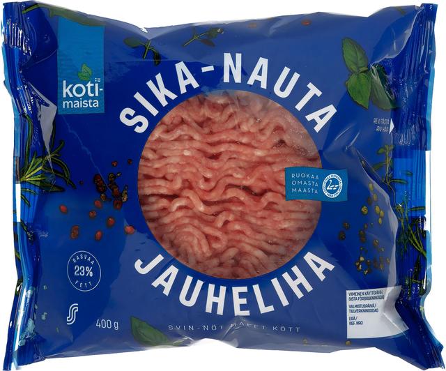 Kotimaista sika-nauta jauheliha 23 % 400 g