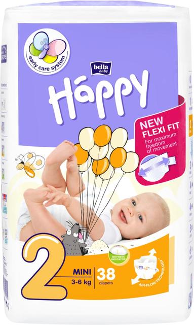 Happy teippivaippa mini 3-6kg 38kpl