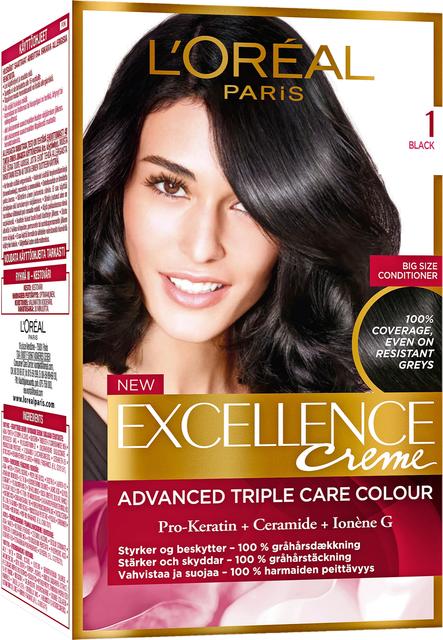 L'Oréal Paris Excellence Creme 1 Black Musta kestoväri 1kpl