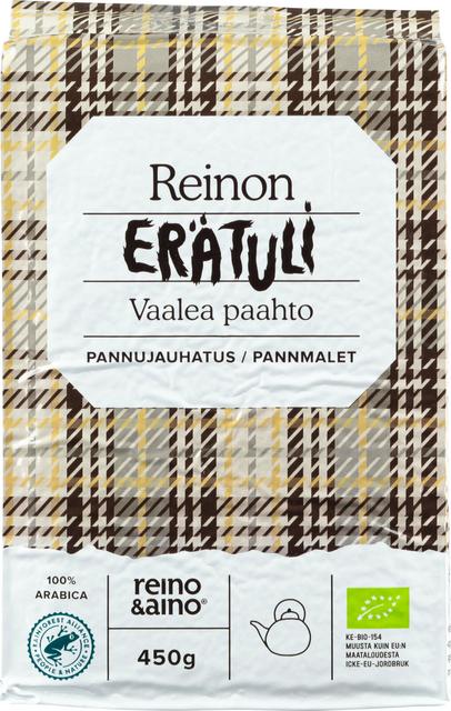 Reino&Aino Reinon Erätulikahvi vaalea pannujauhatus 450g luomu RFA