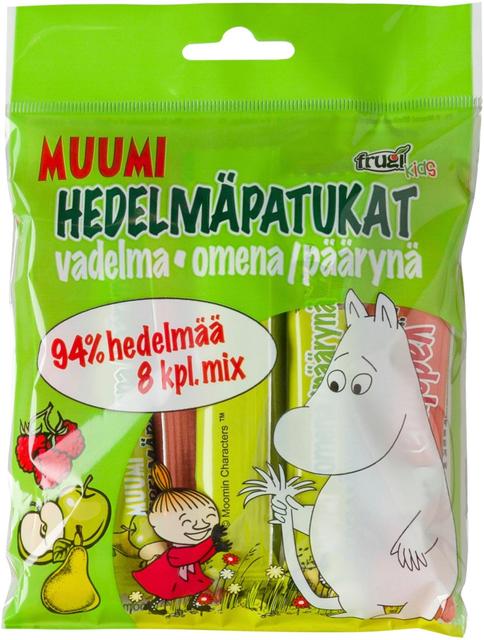 Muumi 120g hedelmäpatukat 8kpl vadelma, omena & päärynä