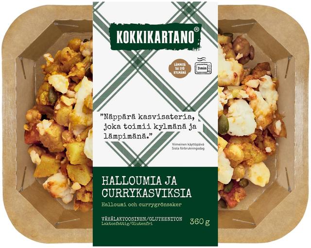 Kokkikartano Halloumia ja currykasviksia 360g