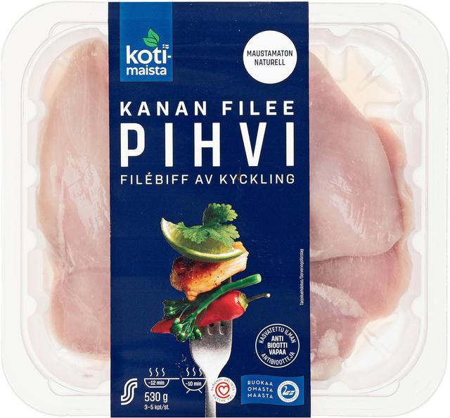 Kotimaista kanan fileepihvi maustamaton 530g