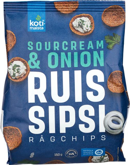 Kotimaista Ruissipsi sour cream & onion 150 g