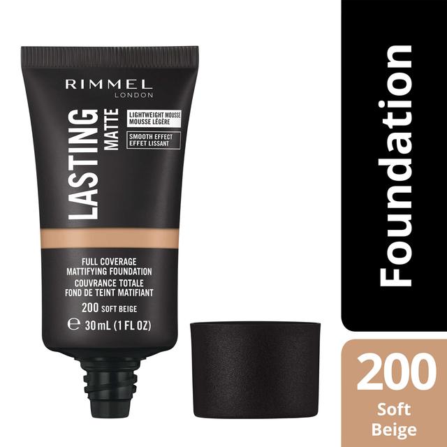 Rimmel Lasting Matte Foundation meikkivoide 30ml, 200 Soft Beige