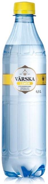 Värska Lemon, sitruunanmakuinen mineraalivesi, hiilihapollinen 0,5L PET