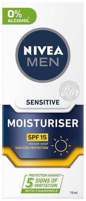 NIVEA MEN 75ml Sensitive Moisturiser SK15 -kasvovoide