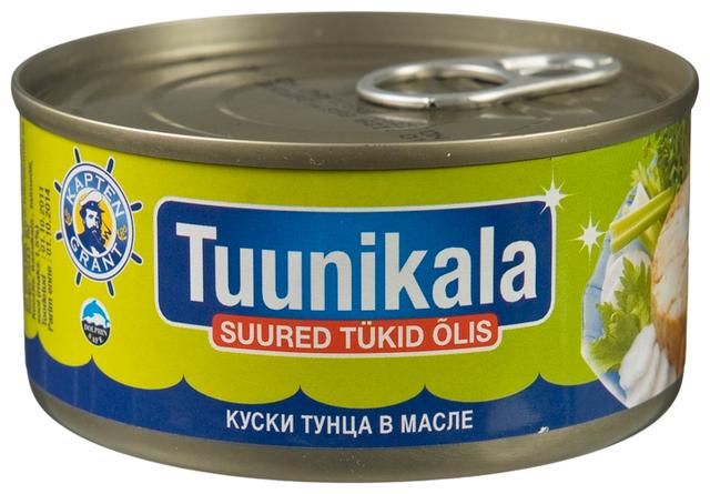 Tuunikala suured tükid õlis 185 g