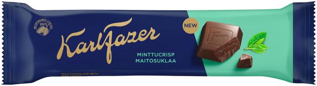 Karl Fazer maitosuklaapatukka minttucrisp 37g