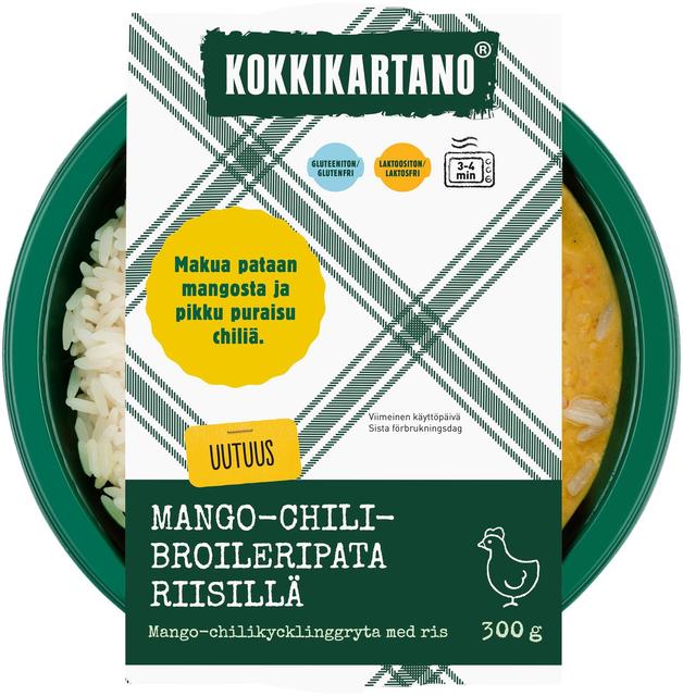 Kokkikartano Mango-chilibroileria riisillä 300g