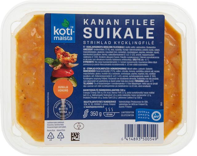 Kotimaista kanan fileesuikale hunajamarinoitu 350 g