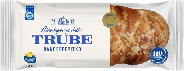 Trube Banoffeetäytepitko 350 g banaani-toffeetäytteinen pullapitko