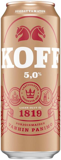 KOFF Suodattamaton olut 5,0 % tölkki 0,5 L