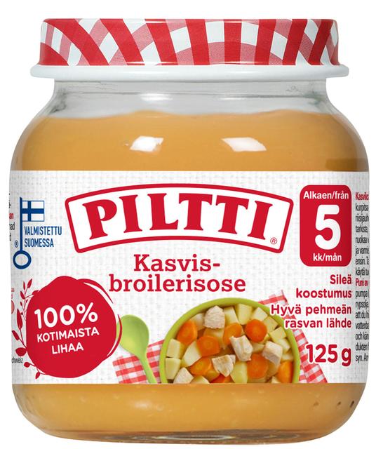 Piltti 125g Kasvis-broilerisose lastenateria 5kk