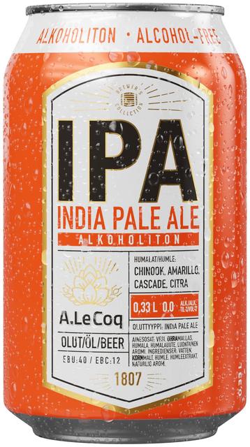 A. Le Coq IPA 0,0 % alkoholiton olut 0,33 l tlk