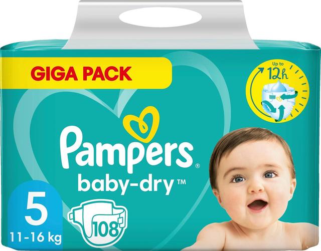 Pampers 108kpl BabyDry S5 11-16kg  vaippa