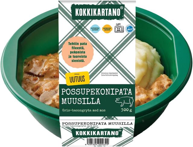 Kokkikartano Possu-pekonikastiketta muusilla 300g