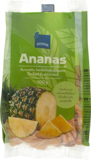 Rainbow 100g kuivattu ananas