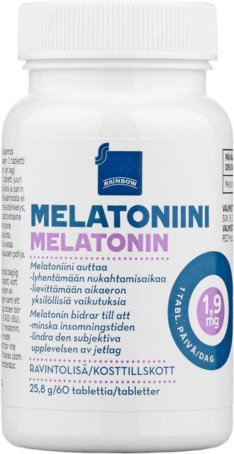 Rainbow melatoniinivalmiste 1,9mg ravintolisä 60kpl/25,8g