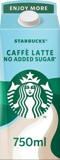 Starbucks Caffè Latte no added sugar maitokahvijuoma 750 ml laktoositon