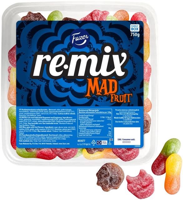 Fazer Remix Mad Fruit Mix irtokarkkilaatikko 750 g