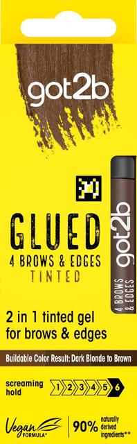 got2b 4 Brows & Edges Glued Gel Brown 16ml