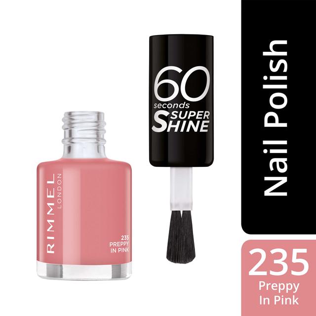 Rimmel 60 Seconds Super Shine kynsilakka 8ml, 235 Preppy in Pink