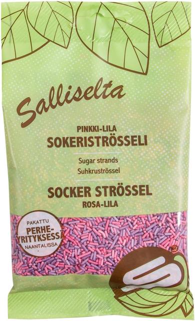 Salliselta Sokeriströssli pinkki-lila 100g