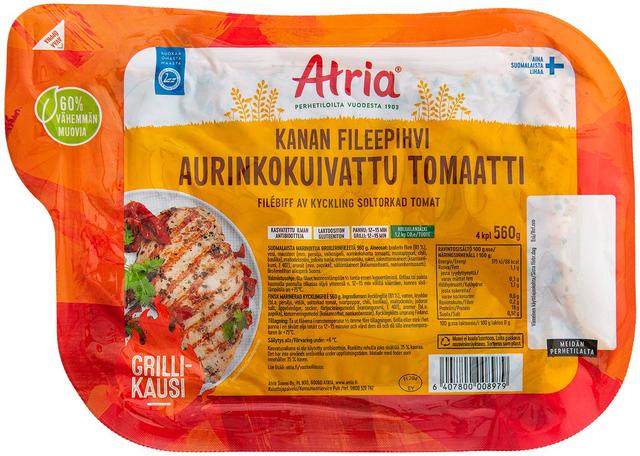 Atria Kanan Fileepihvi Aurinkokuivattu Tomaatti 560g