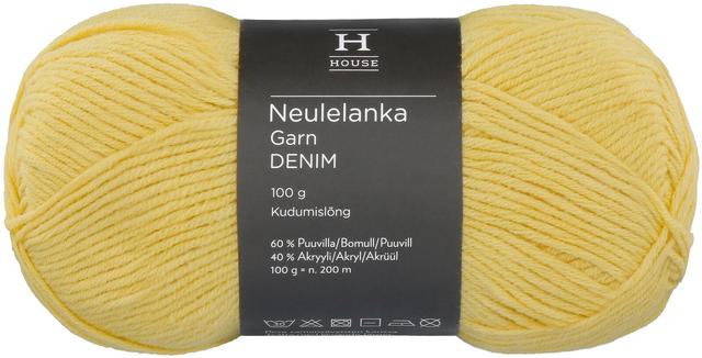 House lanka puuvillasekoite Denim 100 g Yellow 10598