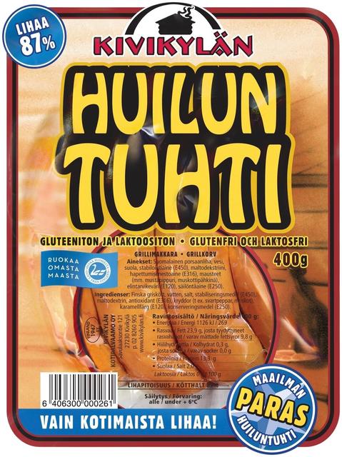 Kivikylän Huiluntuhti  400 g / 4 kpl grillimakkara