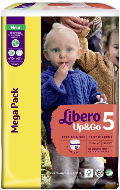 LIBERO Up&Go housuvaippa, koko 5, 58kpl, 10-14 kg