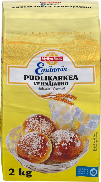 Myllyn Paras Emännän Puolikarkea Vehnäjauho 2kg