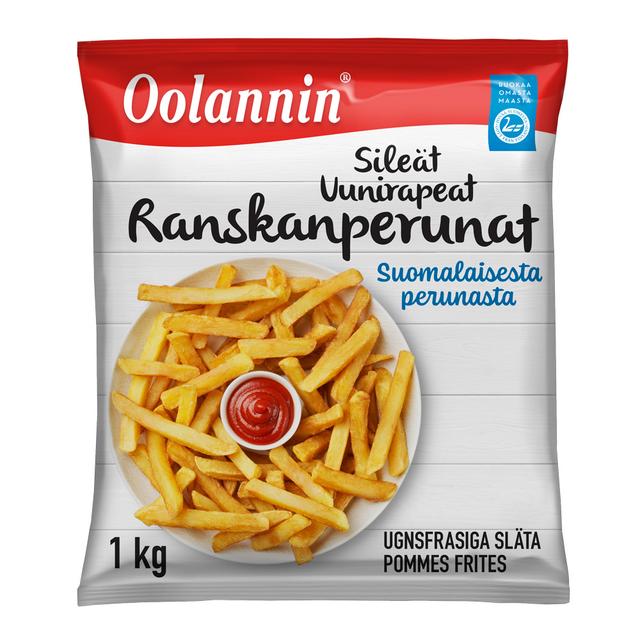 Oolannin uunirapeat sileät ranskanperunat 1kg