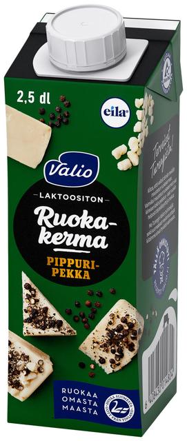 Valio Keittiön ruokakerma 2,5 dl Pippuripekka pippurijuusto UHT laktoositon