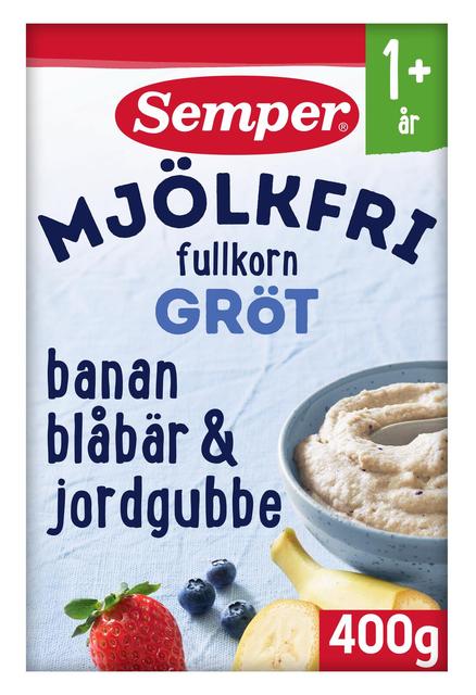 Semper Maidoton Täysjyväpuuro banaani mustikka & mansikka 12kk puurojauhe 400g