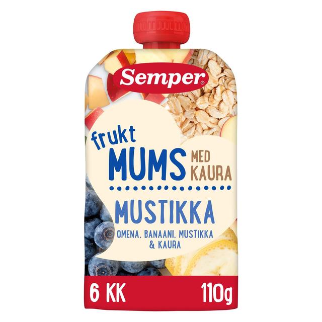 Semper Fruktmums Mustikka ja kaura 6kk hedelmäsose 110g