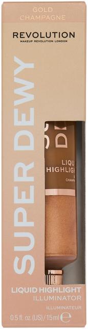 Makeup Revolution Superdewy Liquid Highlighter Gold Champagne nestemäinen korostusvoide 15ml