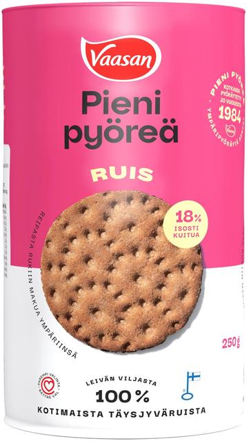 VAASAN PIENI PYÖREÄ Ruis 250g täysjyväruisnäkkileipä