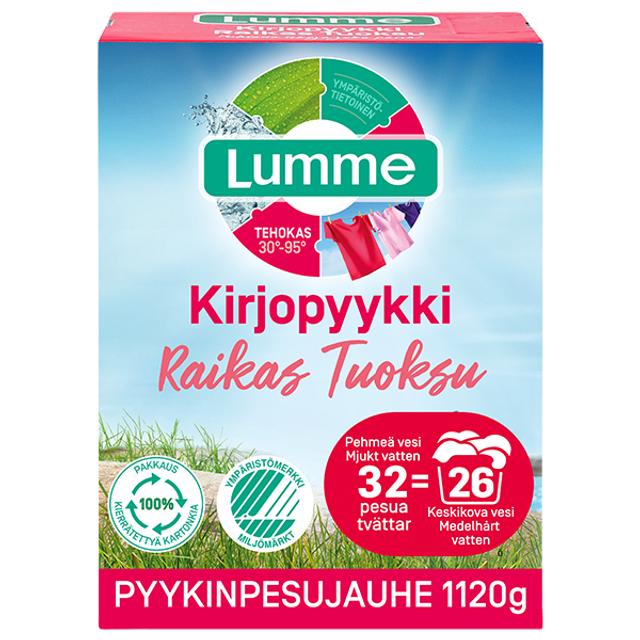 Lumme Kirjopyykki Raikas tuoksu miedosti hajustettu pyykinpesujauhe 1120g