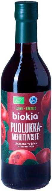 Biokia Luomu puolukkamehutiiviste 350ml