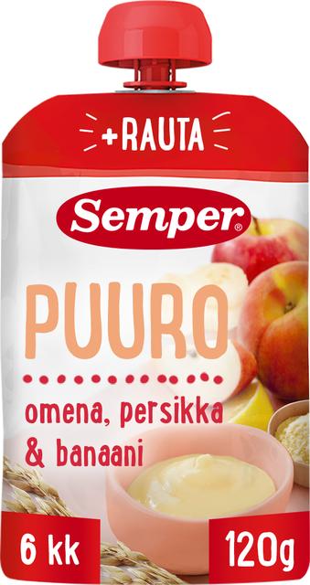 Semper Puuro Omena persikka & banaani 6kk käyttövalmis lastenpuuro 120g