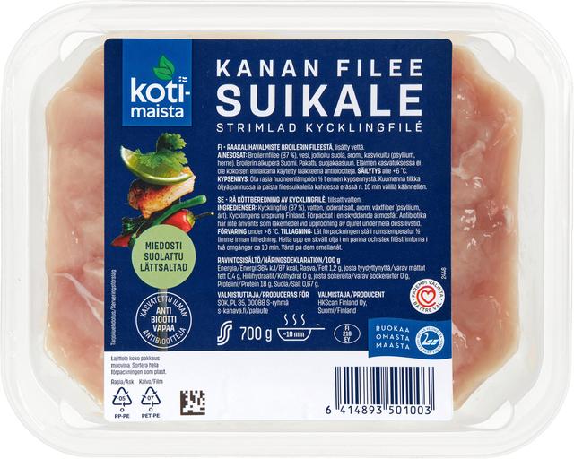 Kotimaista Kanan fileesuikale miedosti suolattu 700 g