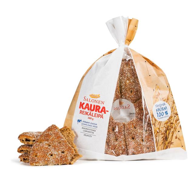 Perheleipuri Salonen Kaurareikäleipä 380 g kauraleipä, halkaistu