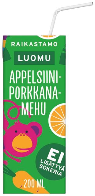 Raikastamo Luomu Appelsiini-Porkkanapillimehu 200ml